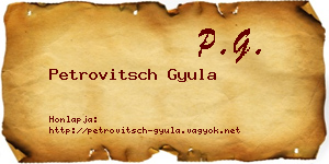 Petrovitsch Gyula névjegykártya